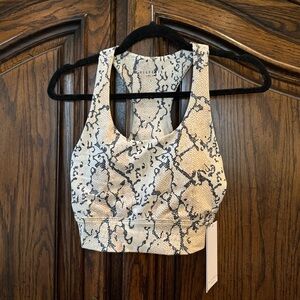Anthropologie All Fenix White Python Racerback Sports Bra Large